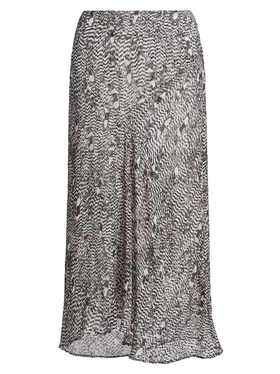 Womens Lisanne Silk-Blend Printed Midi-Skirt Product Image