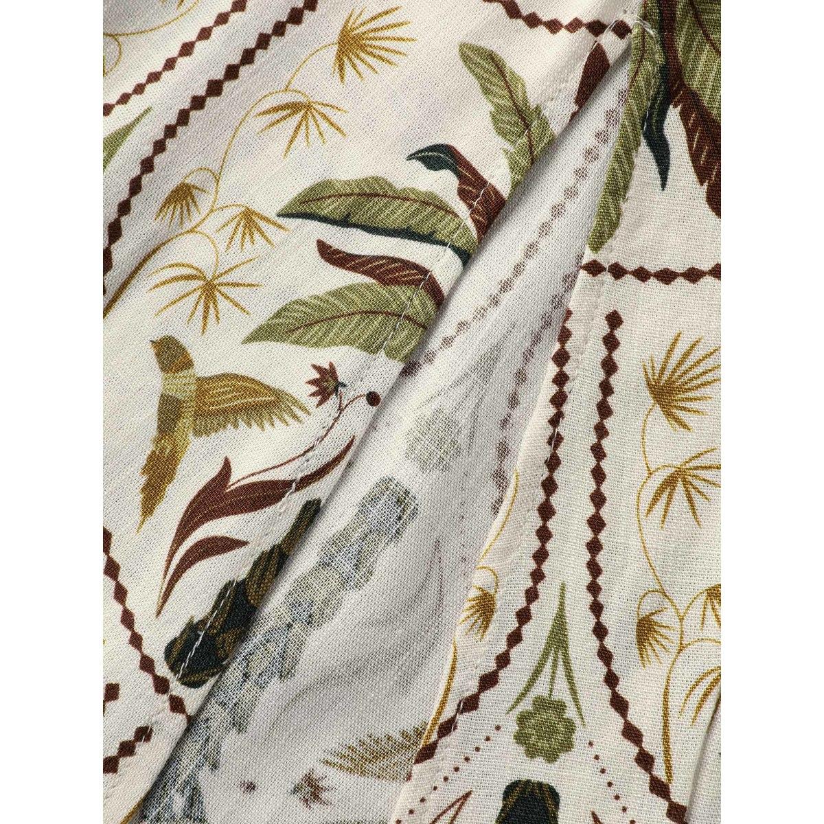 Plus Size Tropical Print A-Line Slit Midi Dress Multicolor Women Square Neck Short sleeve Curvy BloomChic 14-16/1X Product Image