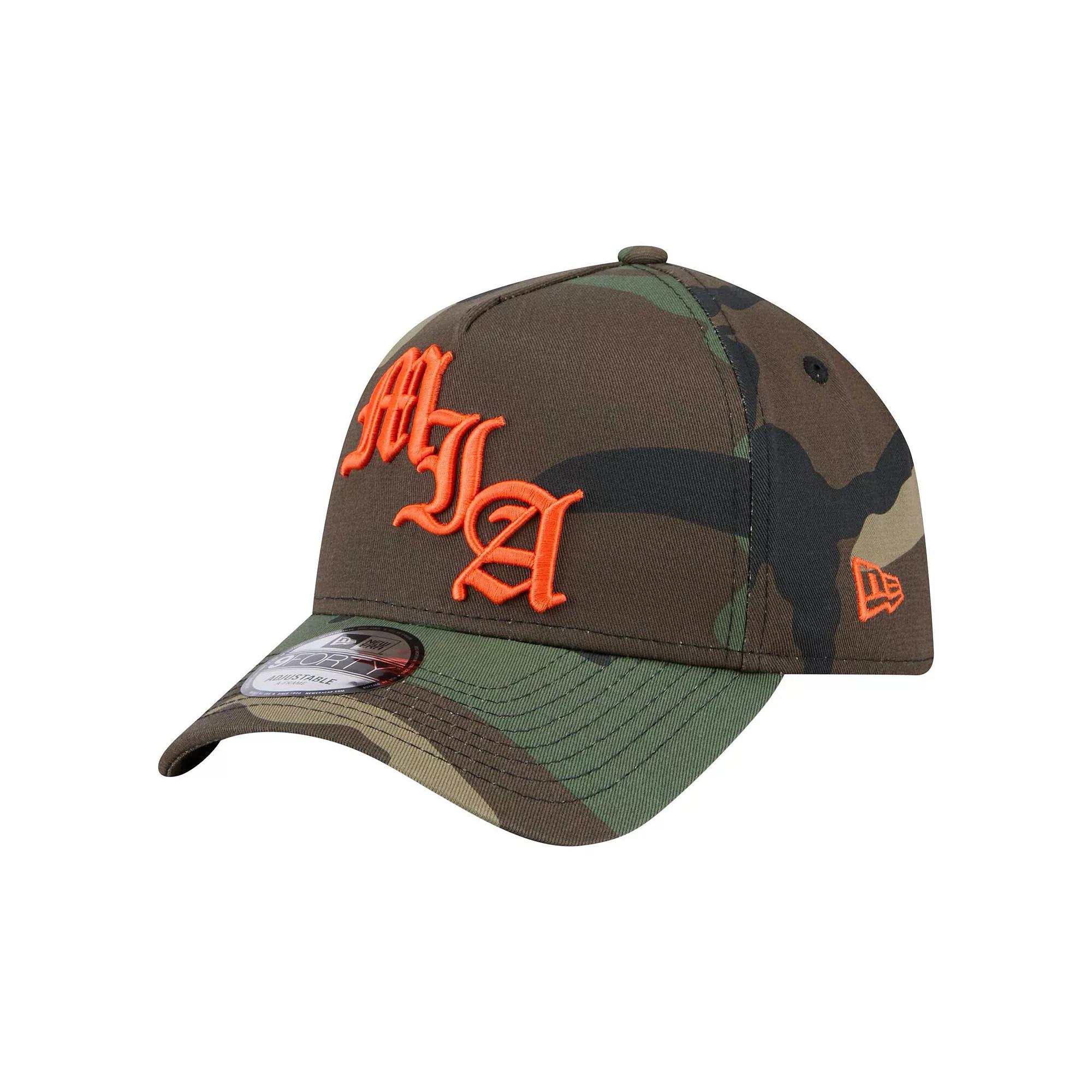 Men's New Era Camo Miami Dolphins Mystic Camo A-Frame 9FORTY Adjustable Hat, Green Product Image