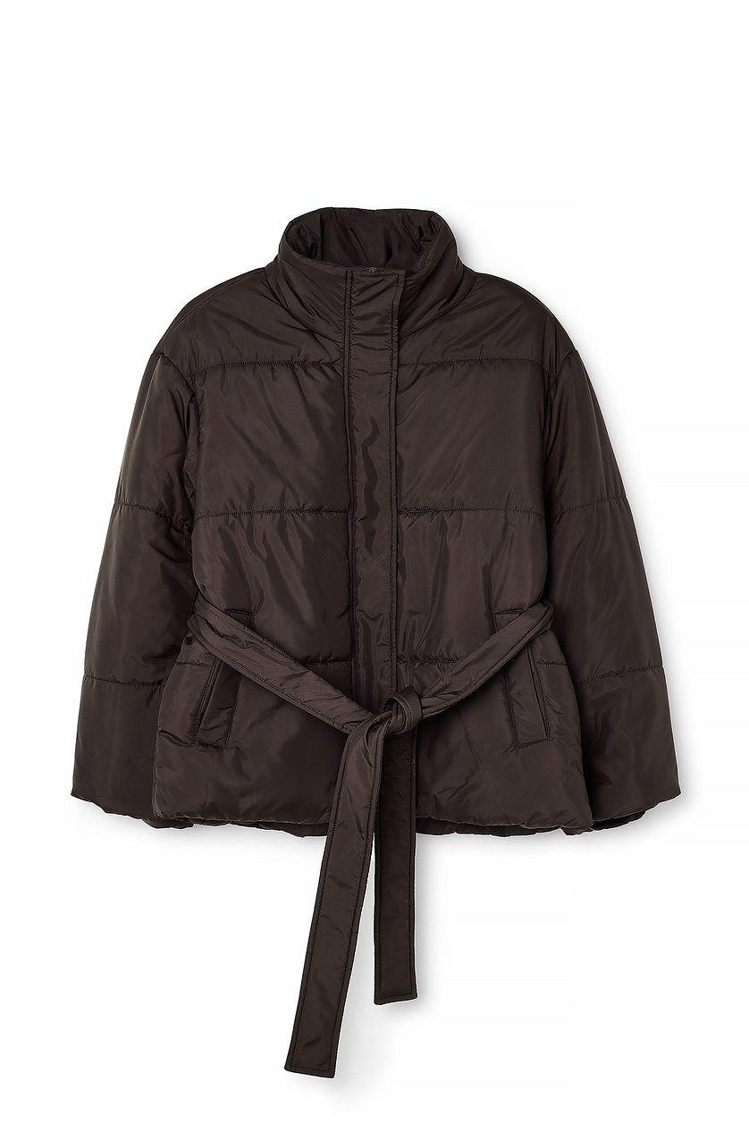 Short Padded Belted Jacket Product Image