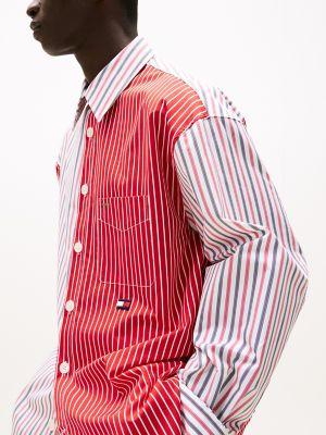 Oversized Fit Mix Stripe Poplin Shirt Product Image