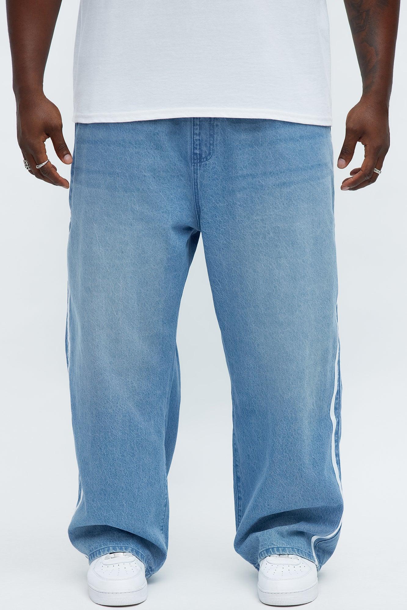Running These Streets Baggy Jeans - Light Blue Wash Male Product Image