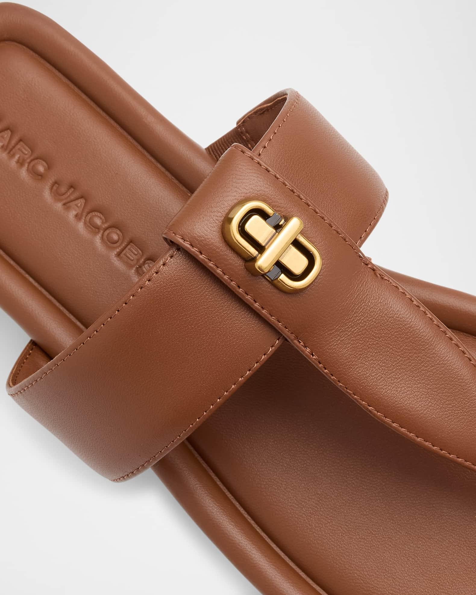 The Dual T Leather Sandals Product Image