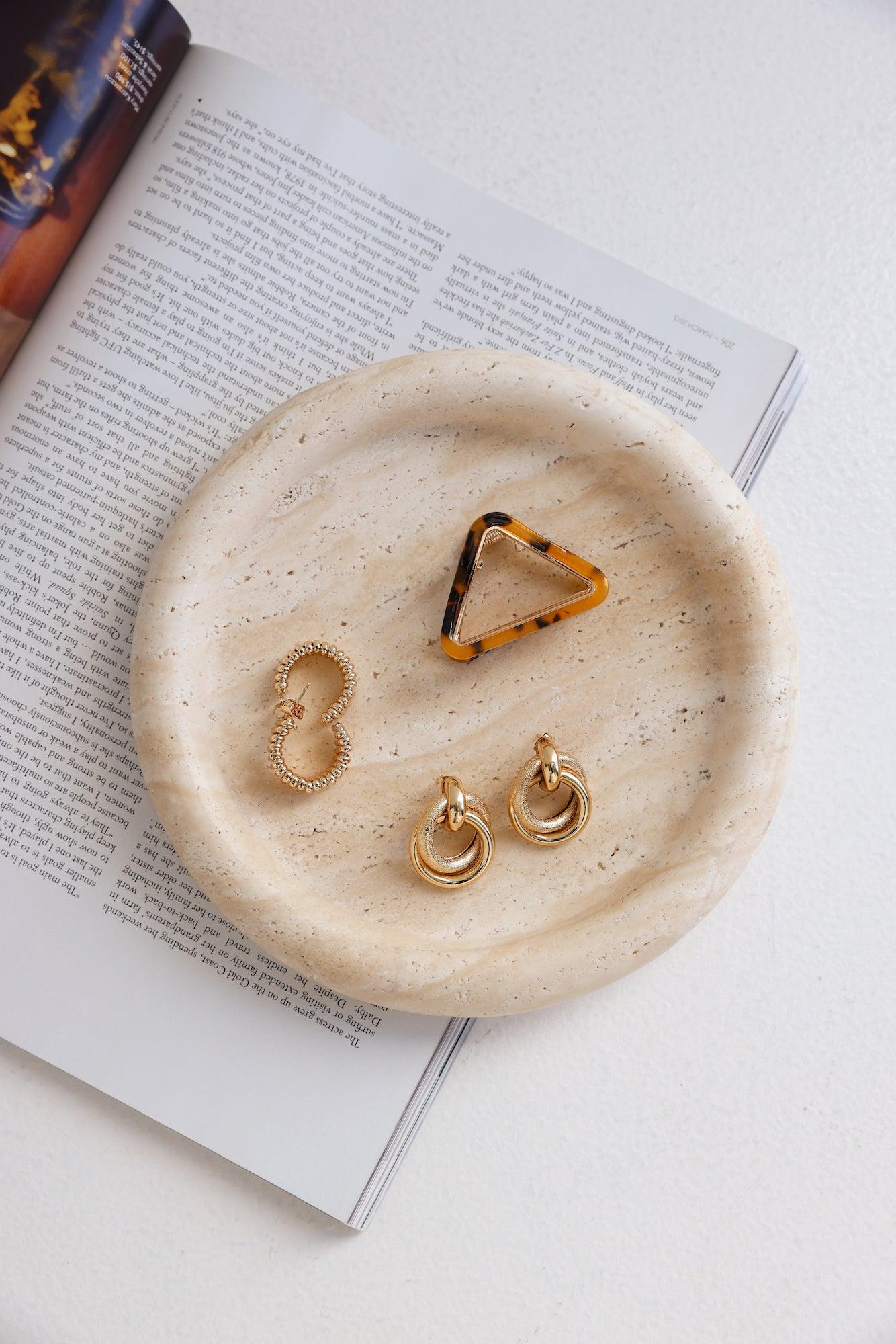 Frosted Glam Earrings Gold Product Image