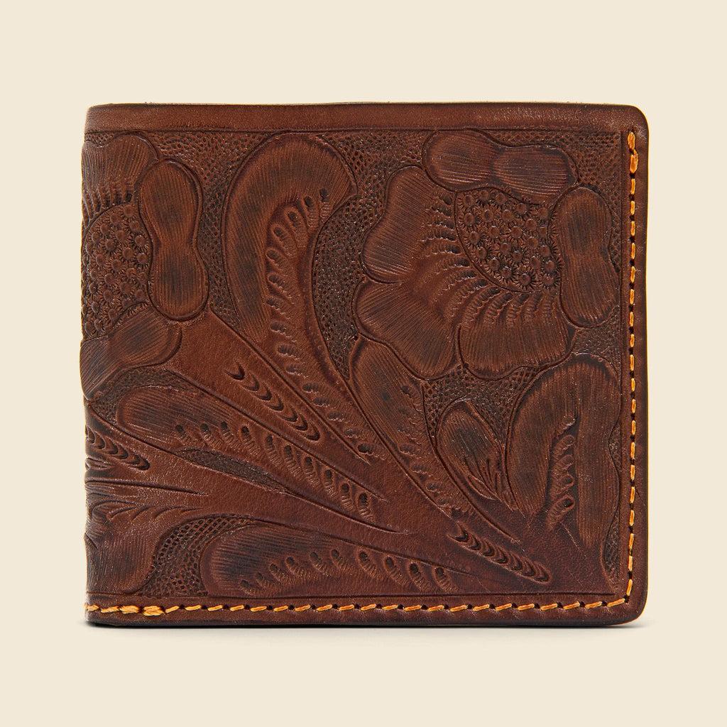 Tooled Leather Billfold - Brown Product Image