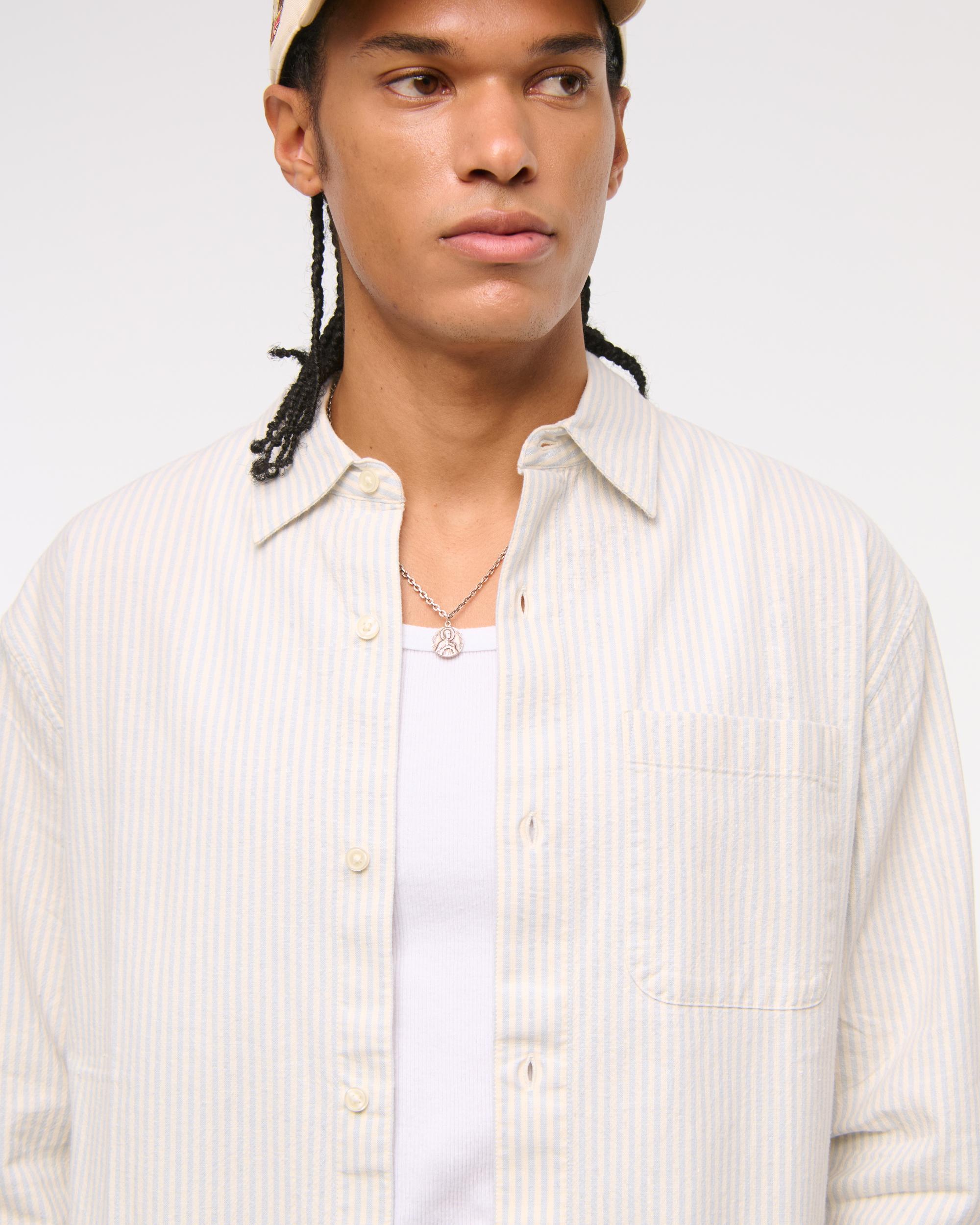 Summer Linen-Blend Button-Up Shirt Product Image
