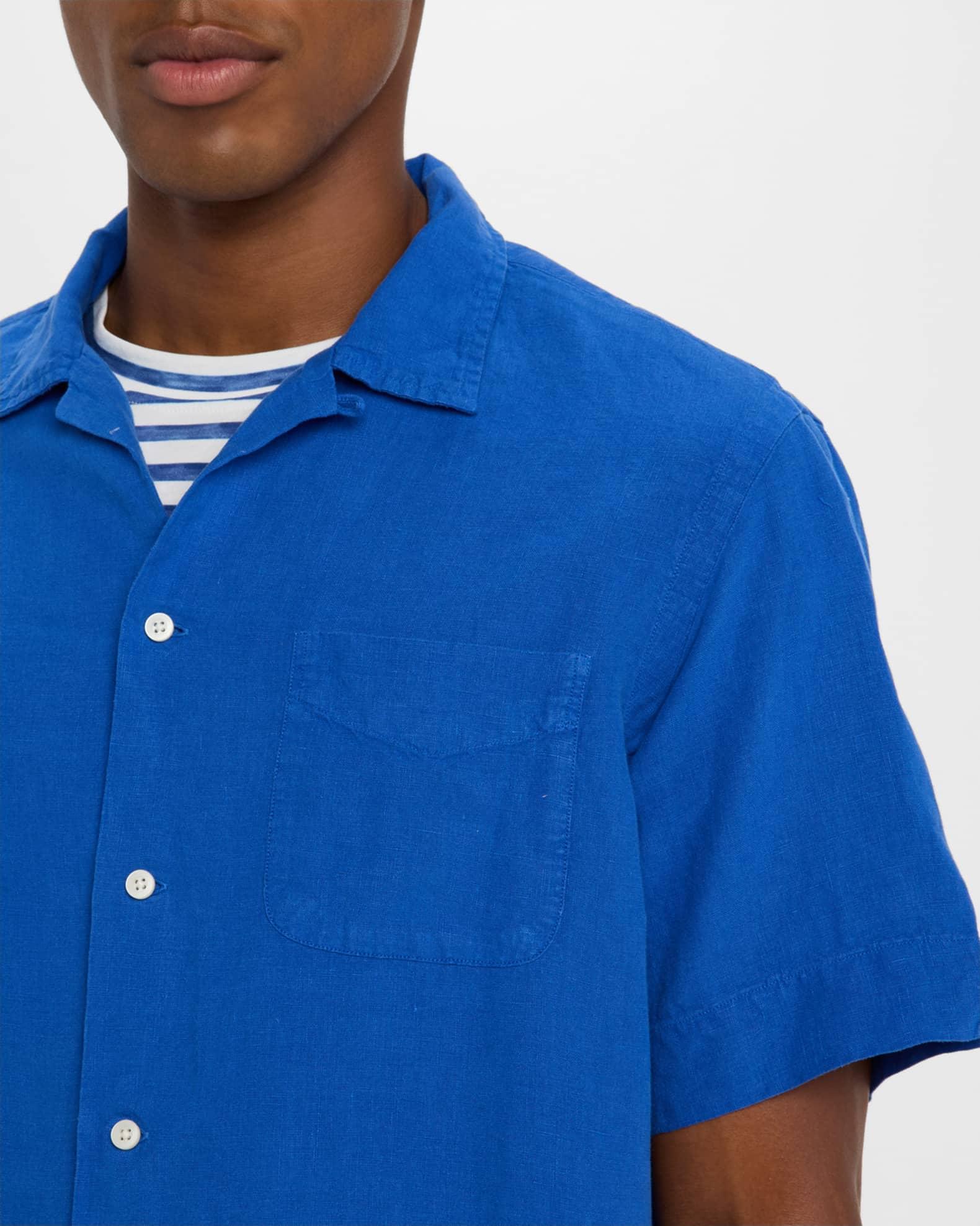 Mens Classic-Fit Slub Linen Camp Shirt Product Image