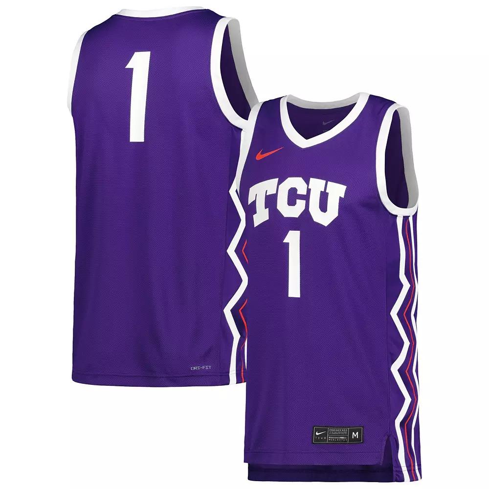 Men's Nike Purple TCU Horned Frogs Replica Basketball Jersey,  Product Image