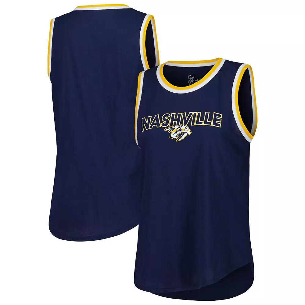 Women's G-III 4Her by Carl Banks Navy Nashville Predators Strategy Tank Top,  Product Image