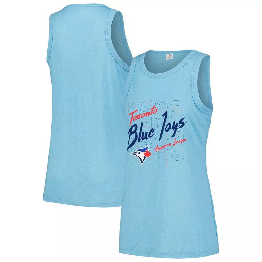 Womens Soft as a Grape Powder Blue Toronto Blue Jays Gauze High Neck Tank Top Product Image