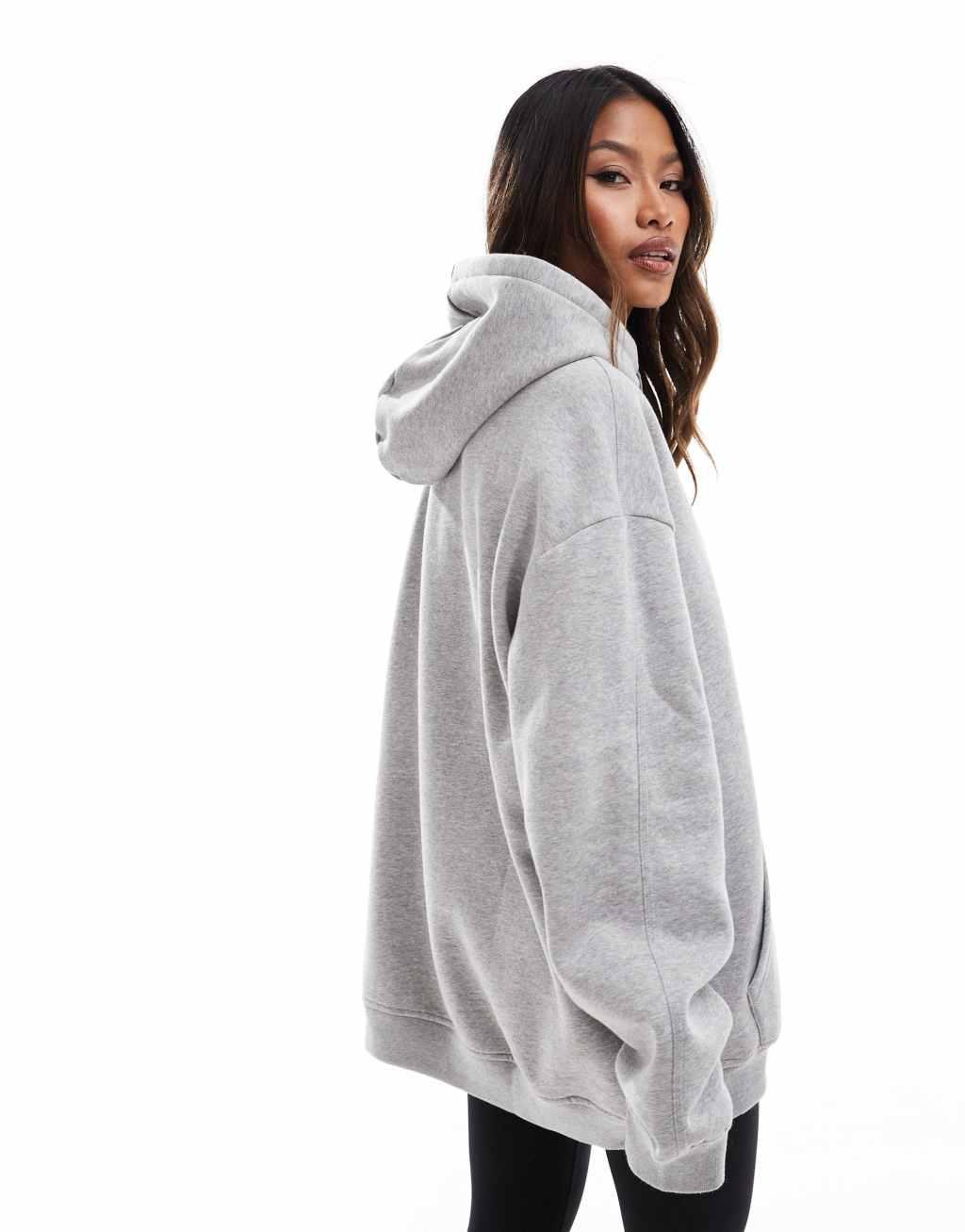 adidas Originals essential oversized hoodie in gray Product Image