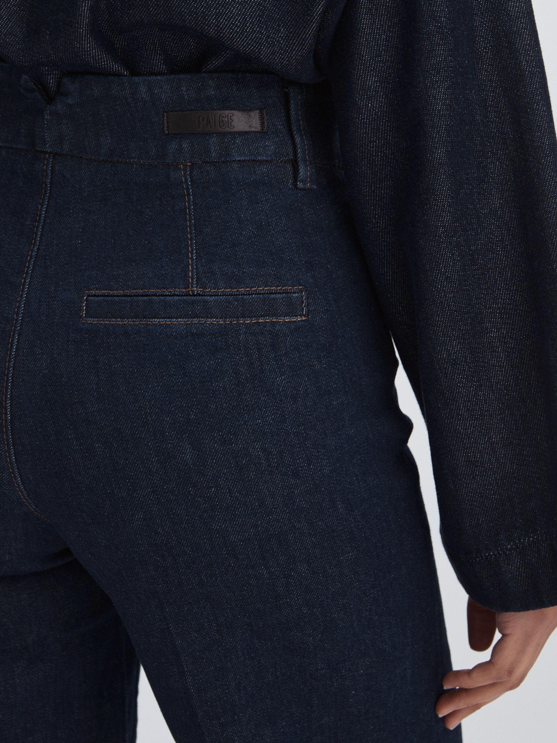 Paige High Rise Wide Leg Jeans in Edinburgh Dark Blue Product Image