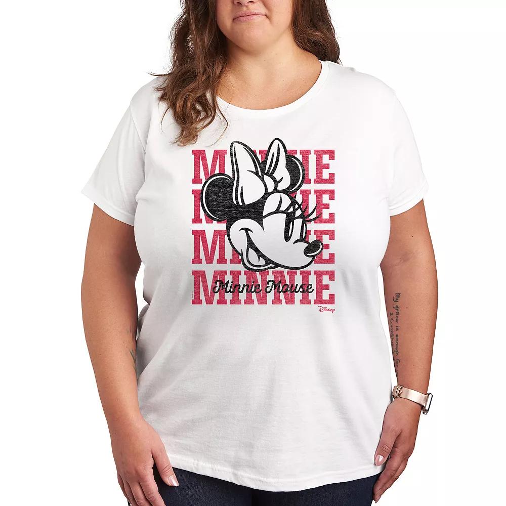 Disney's Minnie Mouse Plus Repeated Graphic Tee, Women's,  Product Image