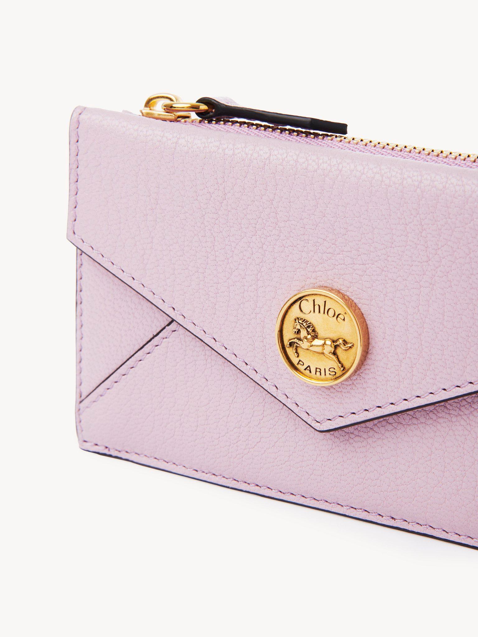Small Envelope purse with card slots in grained leather Product Image