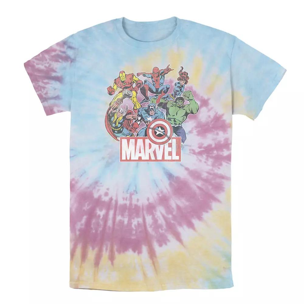 Men's Marvel Avengers Team Retro Comic Vintage Wash Tee,  Product Image