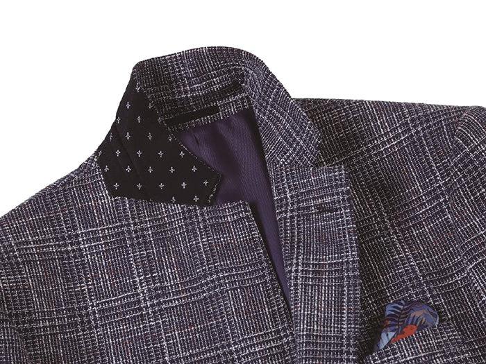 Slim Fit Stretch Wool Linen Blend Tweed Plaid Blazer Product Image
