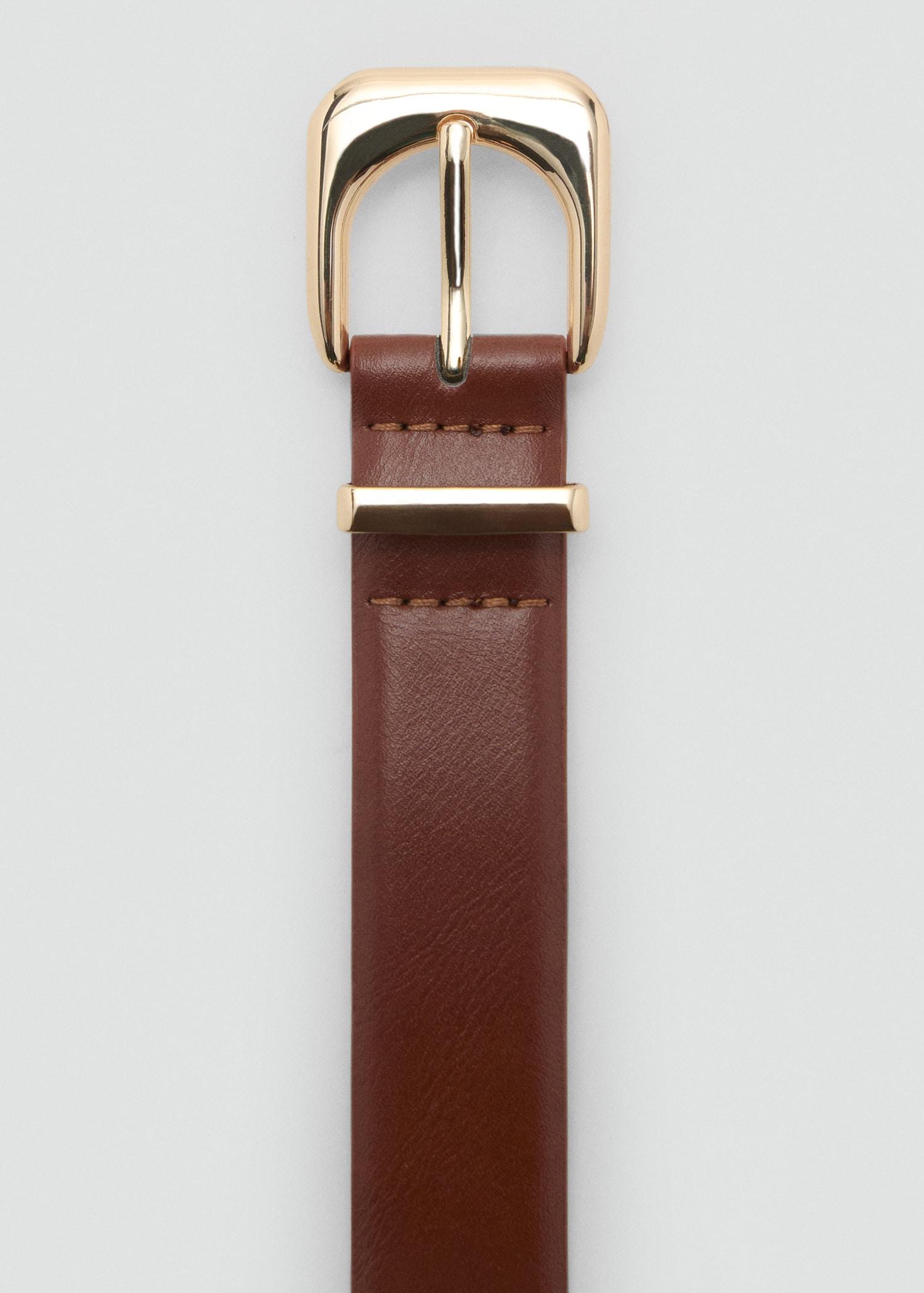 Leather effect belt with buckle - Women | MANGO USA Product Image