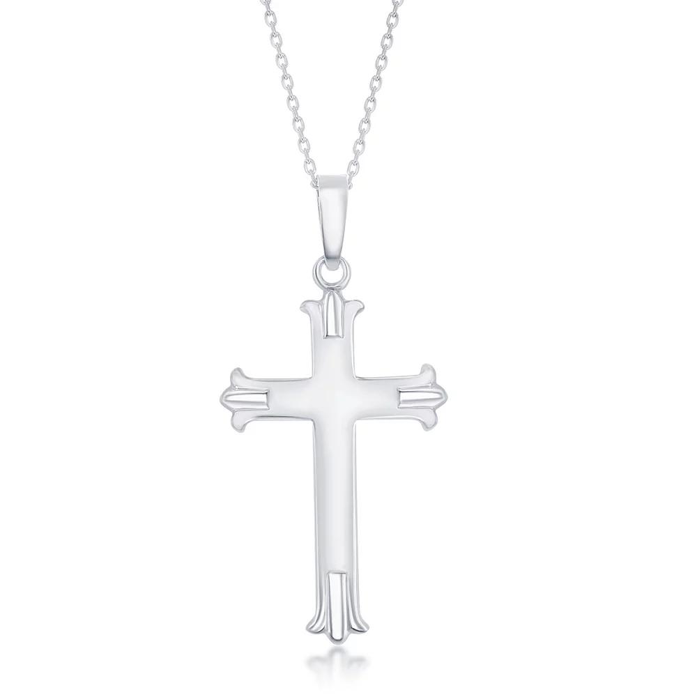 Argento Bella Sterling Silver Designed Cross Pendant Necklace, Women's, Size: 18" Product Image