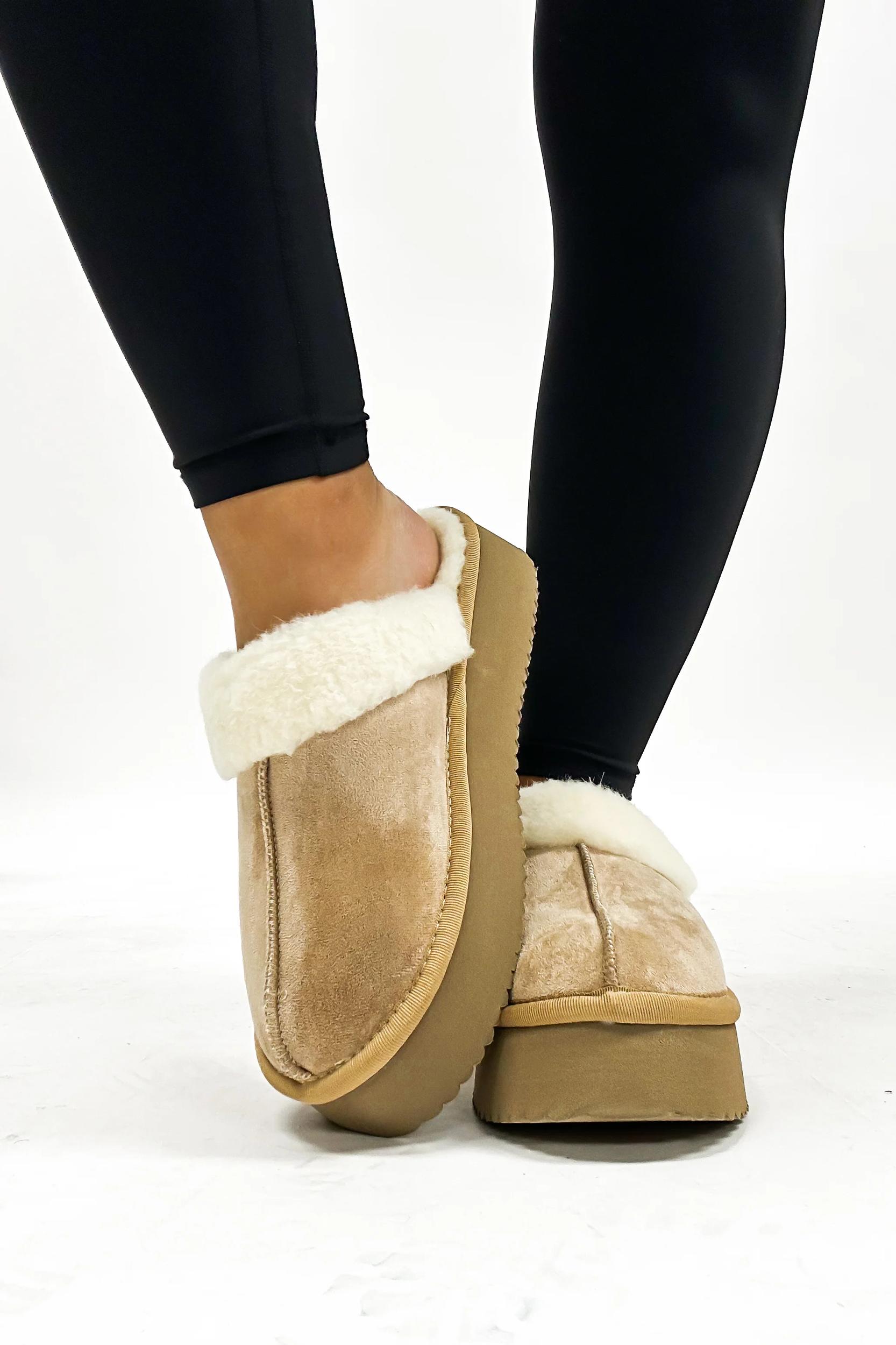 Corky's Camel Faux Suede Cuddle Up Shoe Product Image
