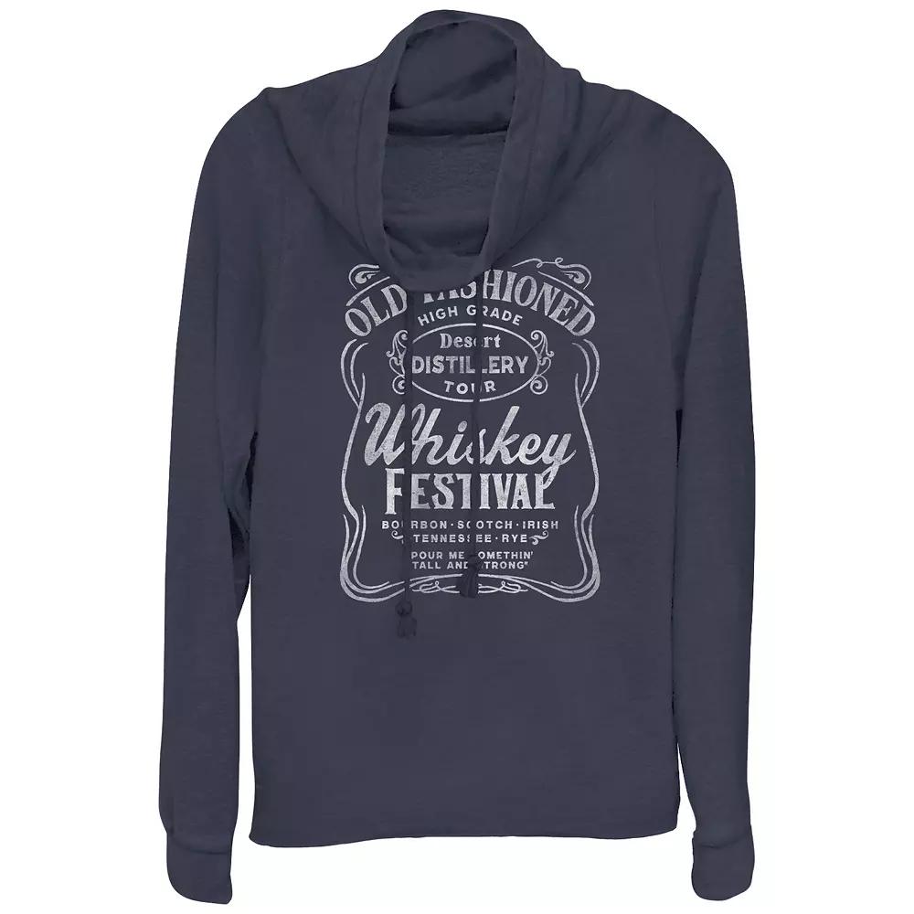 Women's Plus Old Fashioned Whiskey Festival Cowlneck Graphic Lightweight Long Sleeve,  Product Image