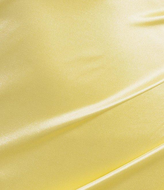 Midnight Doll Crystal Satin V-Neck Spaghetti Strap Side Slit Dress Product Image