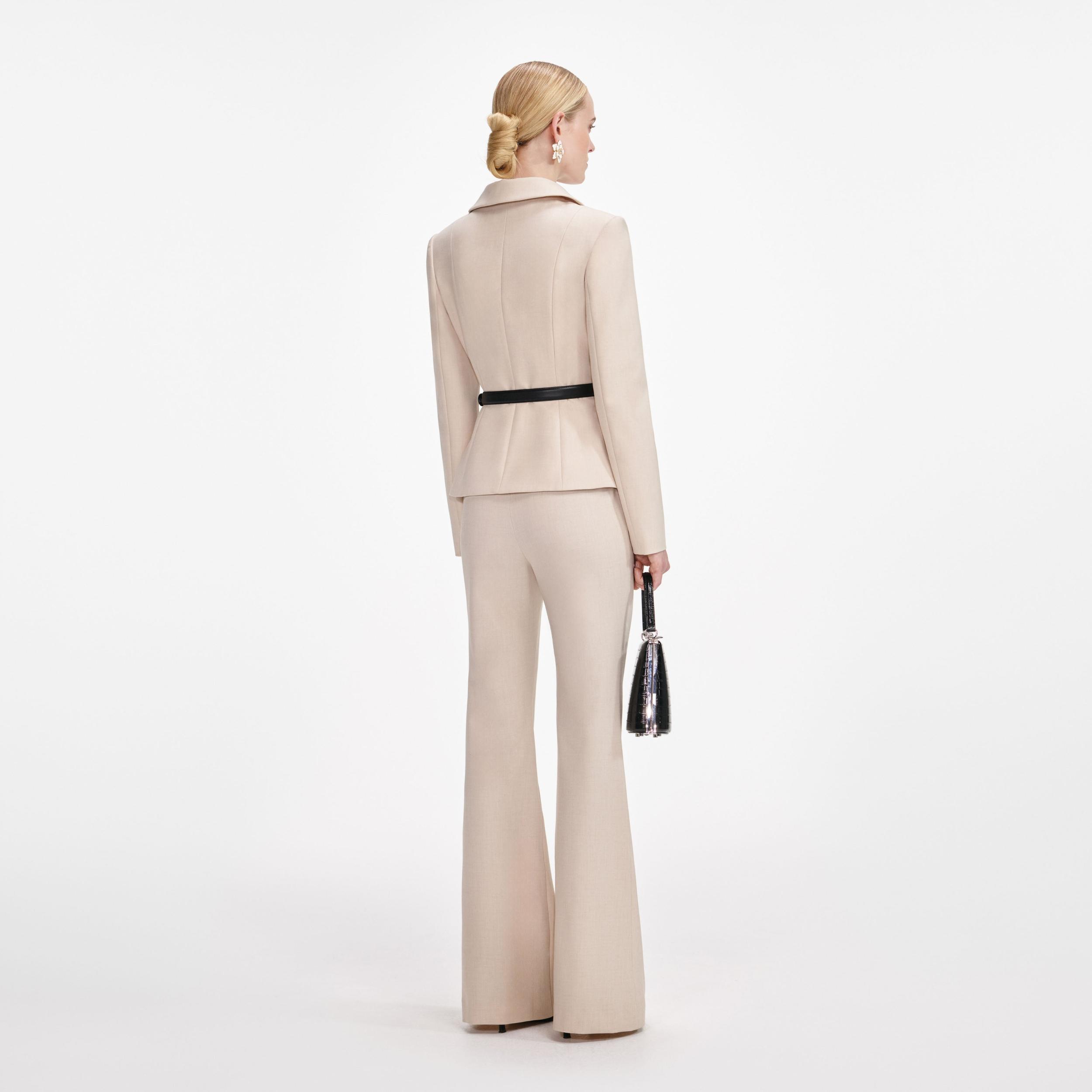 Beige Twill Jumpsuit Product Image