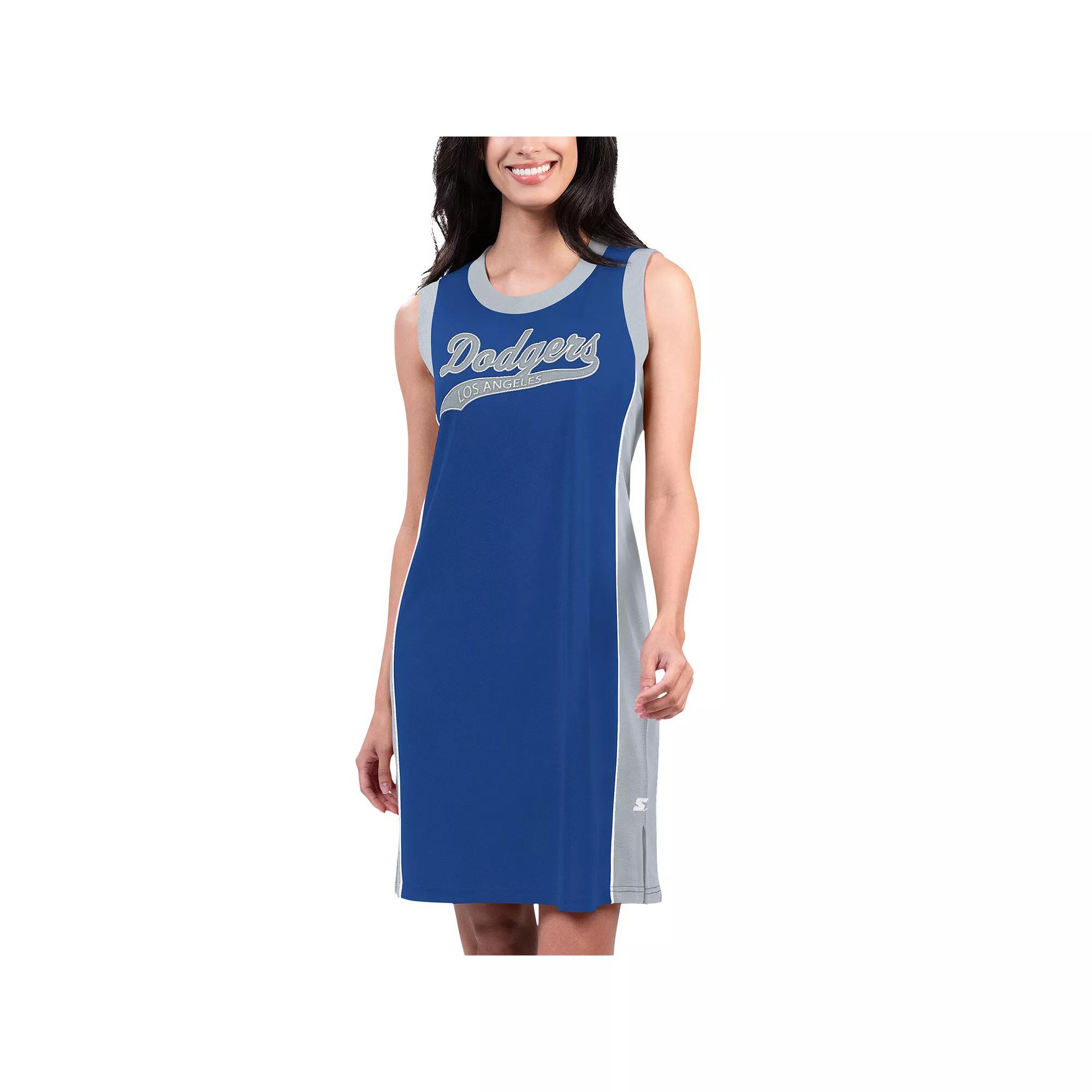 Women's Starter Royal Los Angeles Dodgers Slam Dunk Tank Sneaker Dress, Size: Small, Blue Product Image