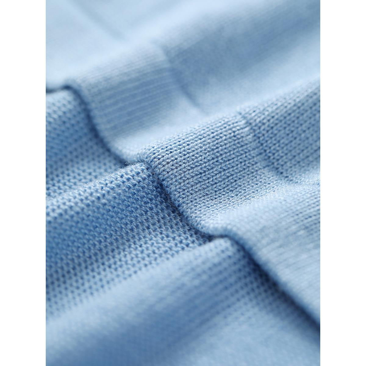 Plus Size Supersoft Essentials Plain Drop Shoulder Lapel Collar Cardigan LightBlue Women Casual Loose Long Sleeve Everyday Cardigans BloomChic 12/L Product Image