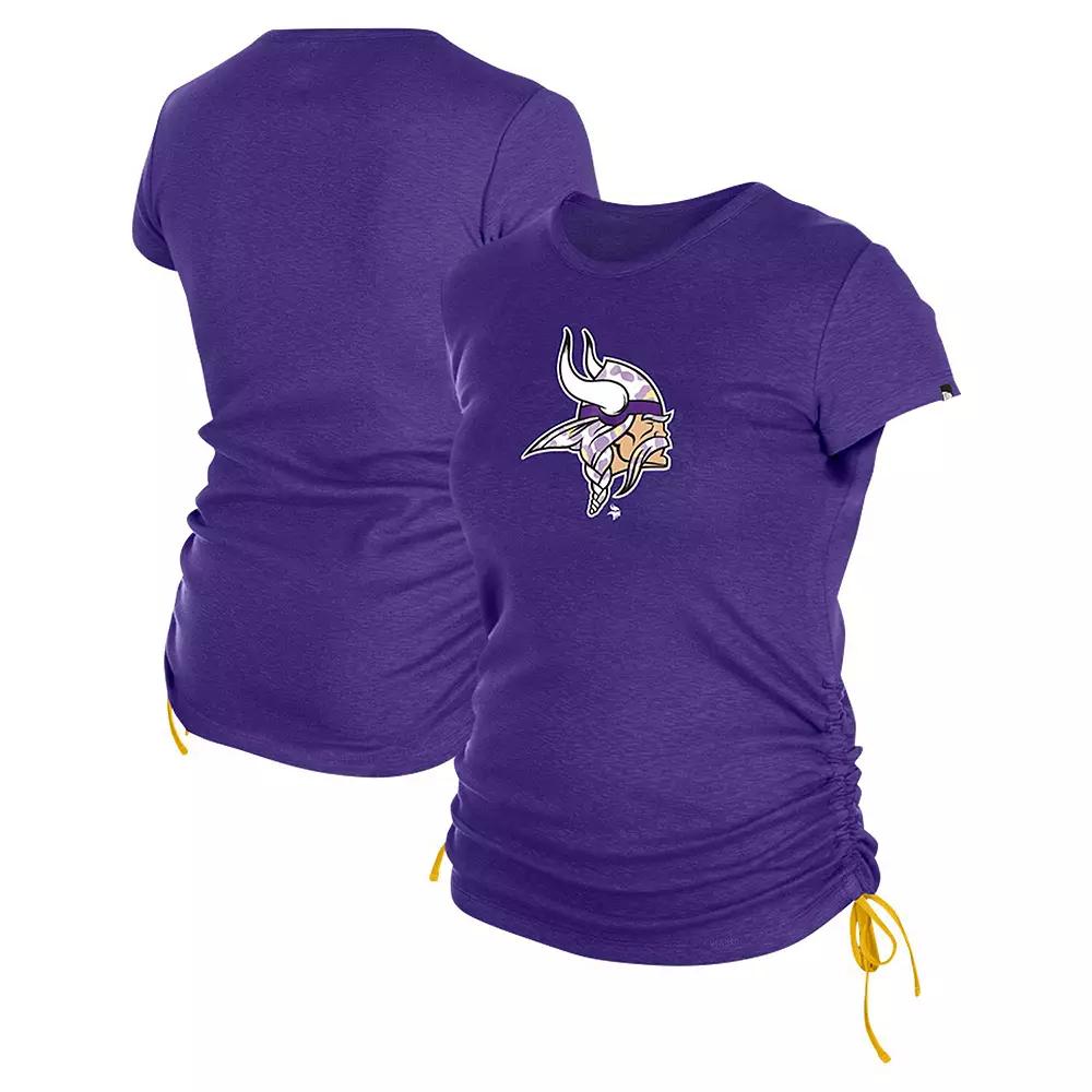 Women's New Era Purple Minnesota Vikings Ruched Side T-Shirt,  Product Image