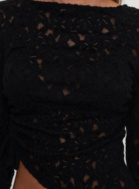 Sensua Long Sleeve Top Black Product Image