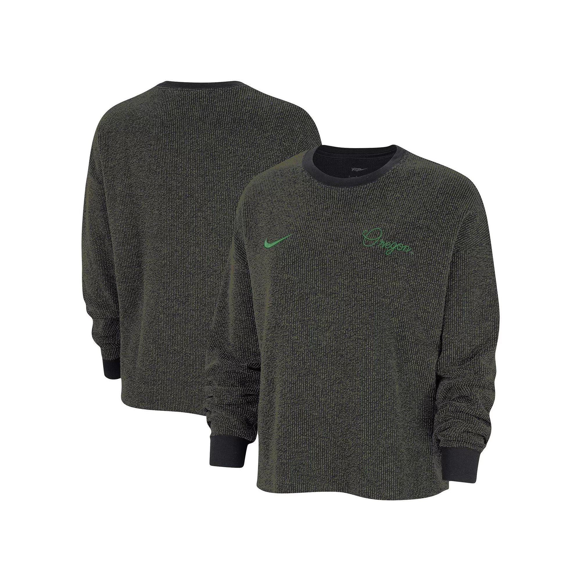 Women's Nike  Black Oregon Ducks Yoga Script Pullover Sweatshirt, Size: 2XL Product Image