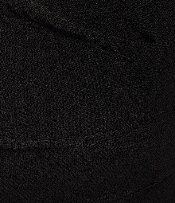 Marina Round Neck Beaded Lace Long Sleeve Side Drape Sheath Dress Product Image