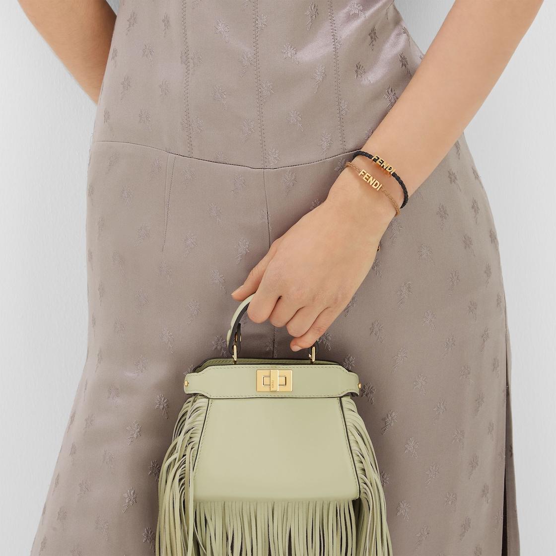 Fendigraphy BraceletBlack leather bracelet Product Image