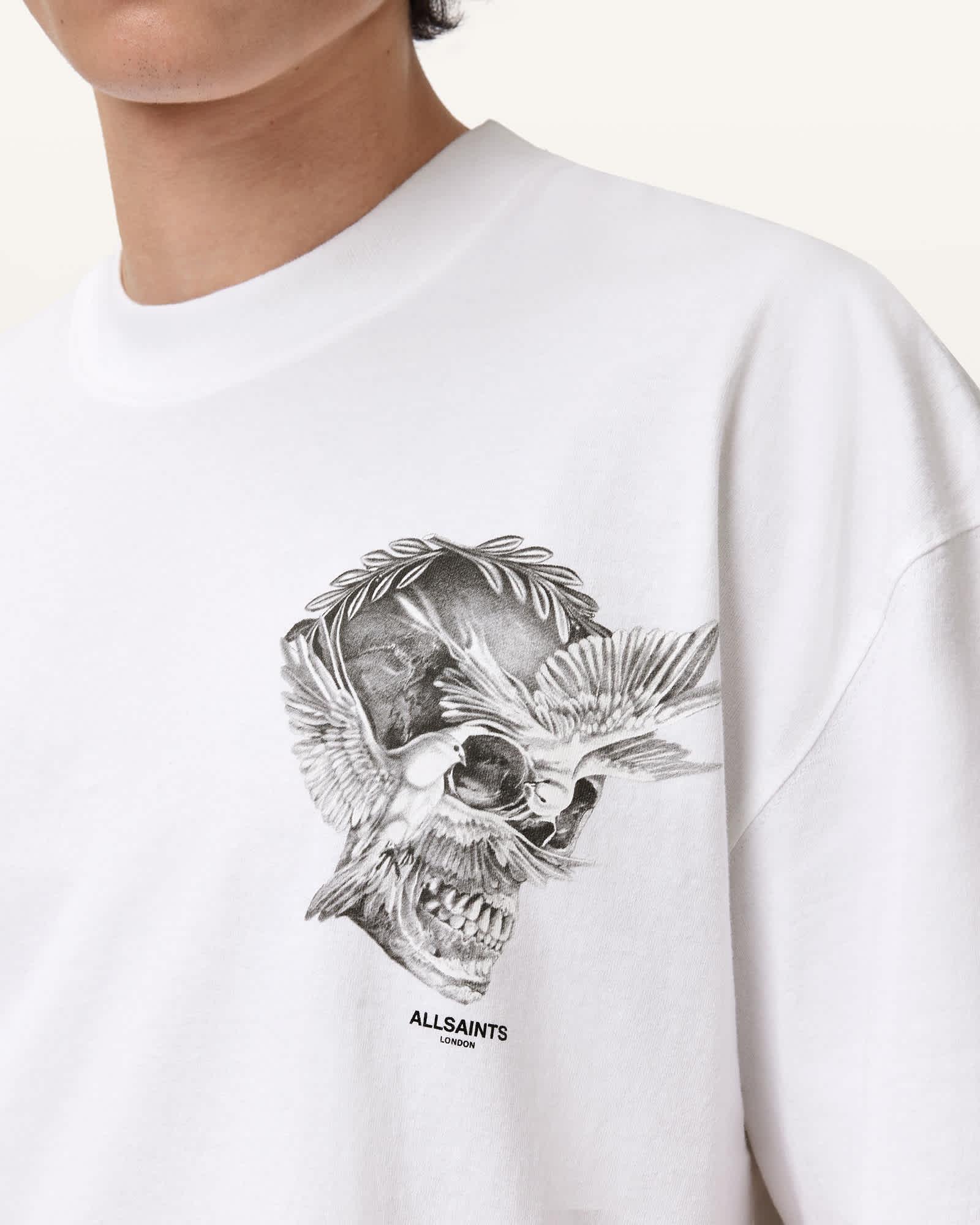 Mysteries Oversized Graphic T-Shirt Optic White | ALLSAINTS US Product Image