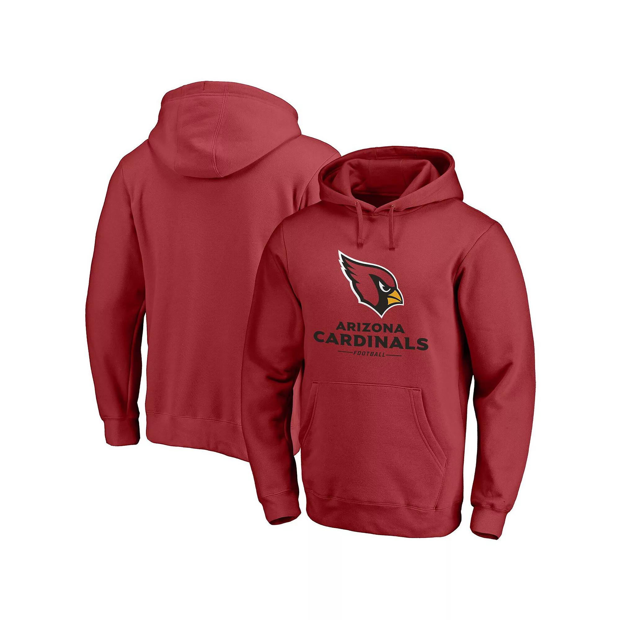 Mens Fanatics Branded Cardinal Arizona Cardinals Logo Team Lockup Fitted Pullover Hoodie Product Image