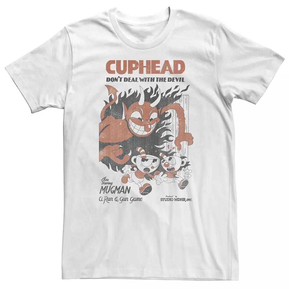 Big & Tall Cuphead & Mugman Running From The Devil Tee, Men's,  Product Image