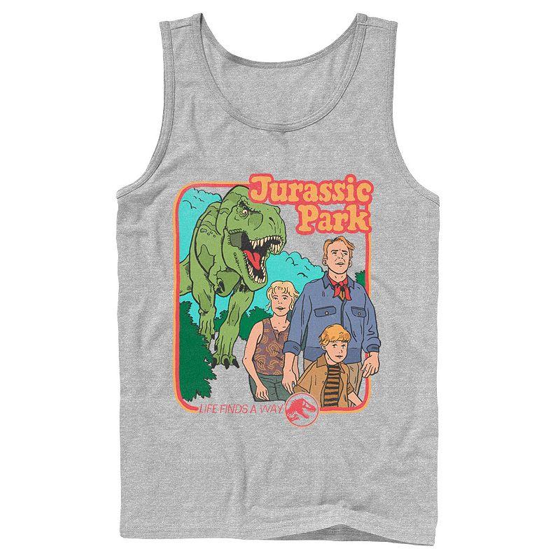 Men's Jurassic Park Vintage Characters Life Finds A Way Tank Top,  Product Image