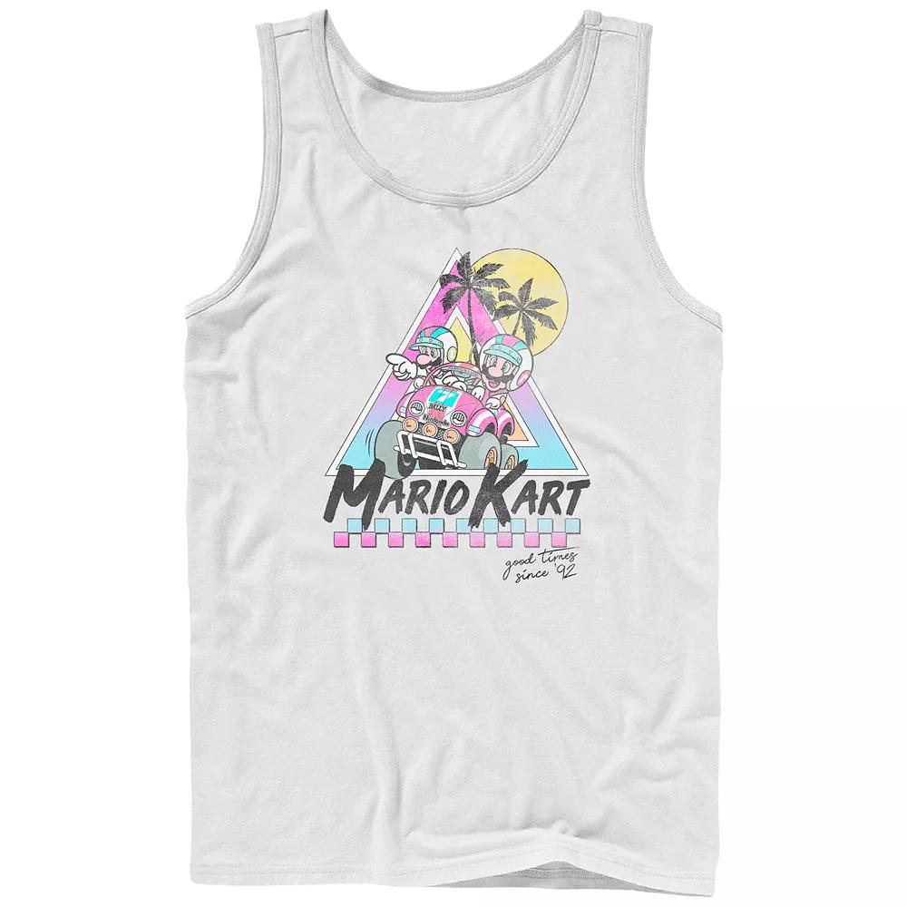 Men's Nintendo Mario Kart Beach Race Good Times Since 92 Tank Top, Size: Large, White Product Image