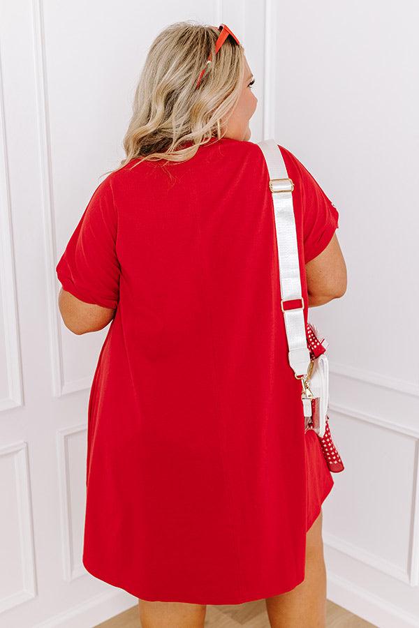 School Spirit Sequin Embroidered Mini Dress in Oklahoma Curves Product Image