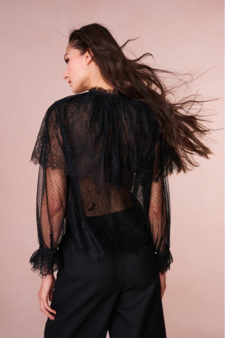 Duquette Sheer Lace Top - IVORY Product Image