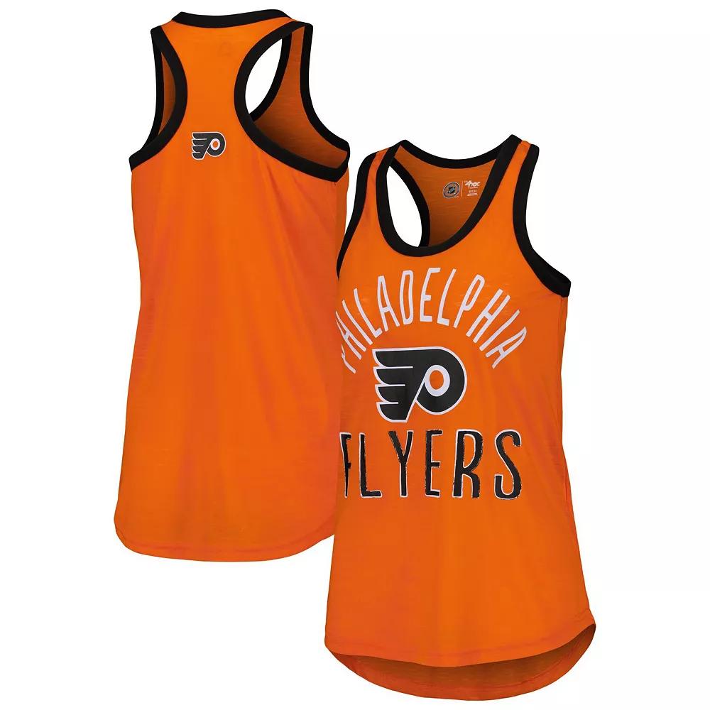 Women's G-III 4Her by Carl Banks Orange Philadelphia Flyers First Base Racerback Scoop Neck Tank Top, Size: Large, Fly Orange Product Image