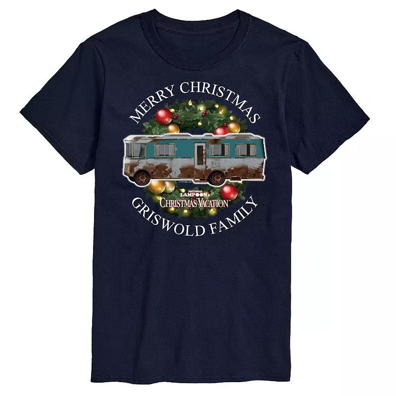 Big & Tall National Lampoons Christmas Vacation Merry Christmas Graphic Tee, Mens Blue Product Image