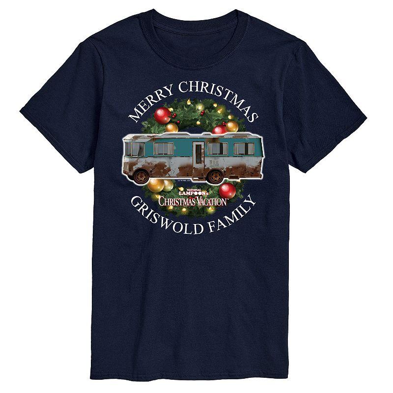 Big & Tall National Lampoons Christmas Vacation Merry Christmas Graphic Tee, Mens Blue Product Image