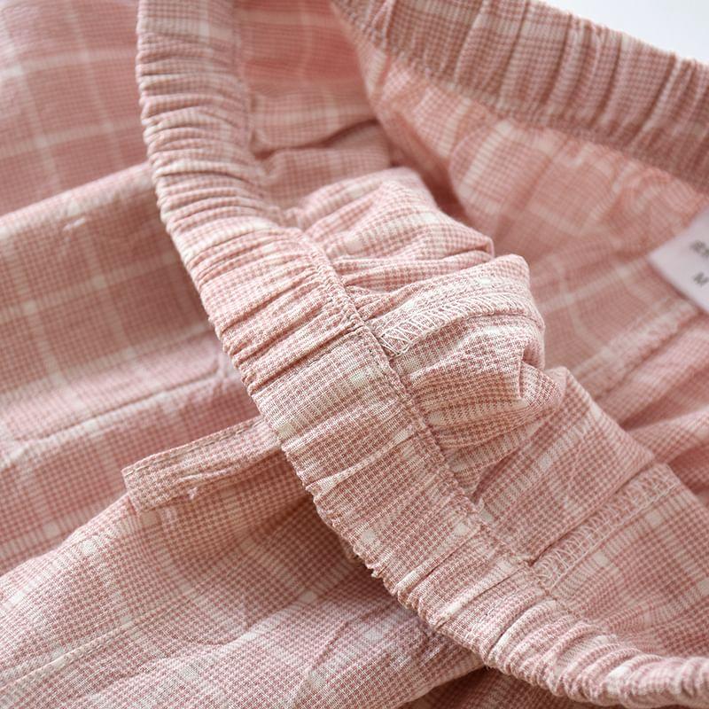 Couple Matching Drawstring Waist Plaid Lounge Shorts (Various Designs) Product Image