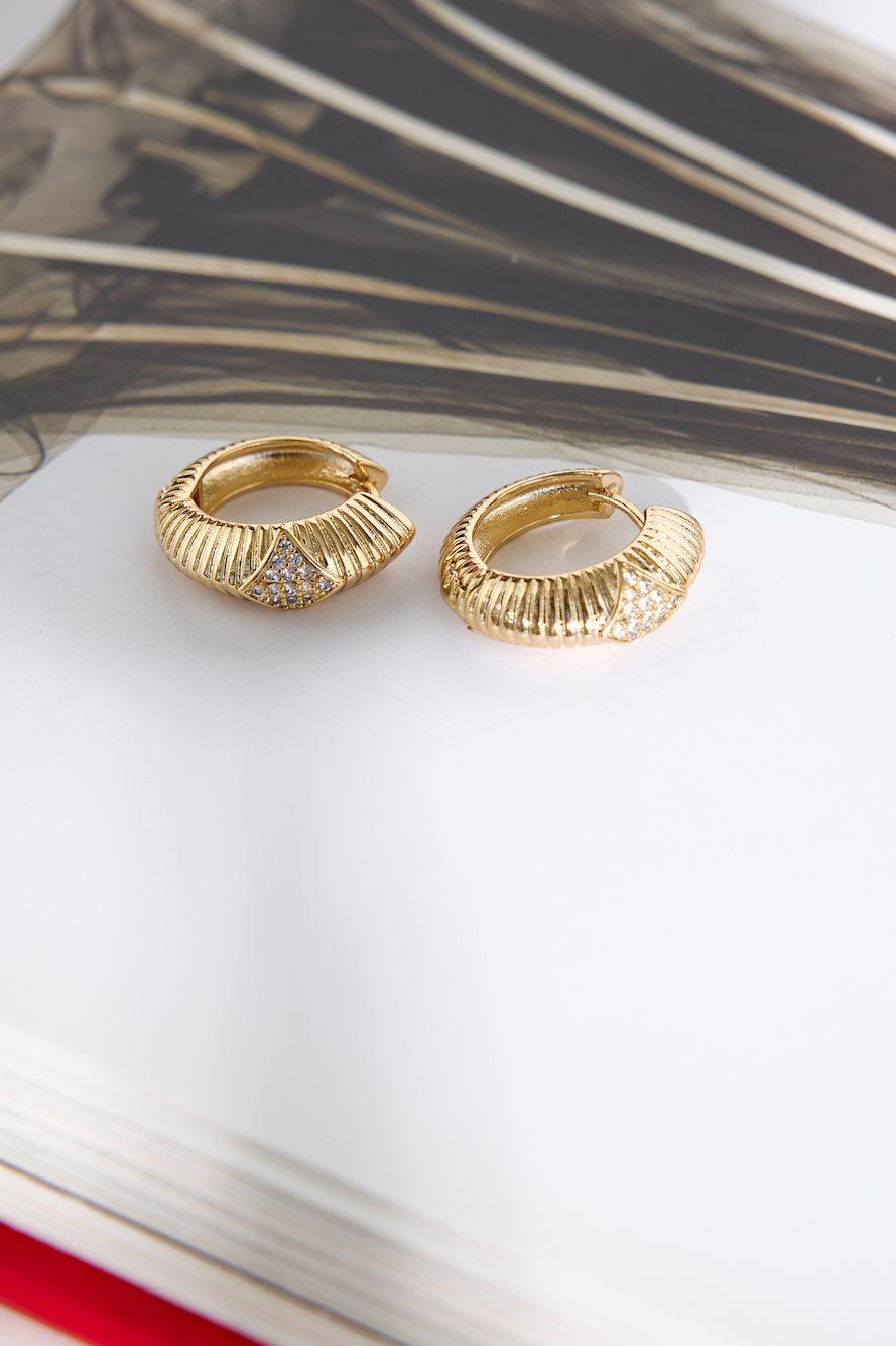 18k Gold Plated Emily Loves Hoop Earrings Gold Product Image
