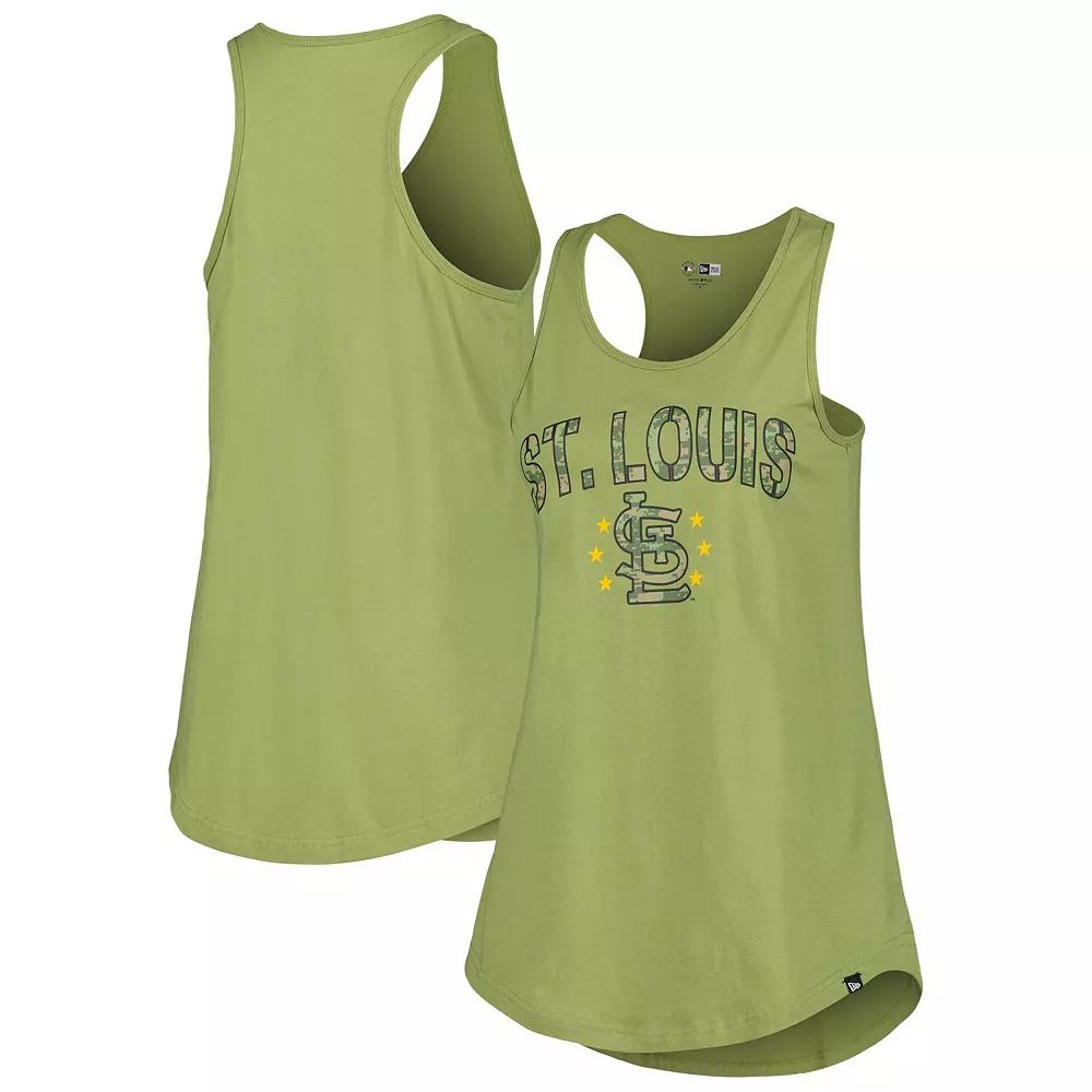 Women's New Era Olive St. Louis Cardinals Armed Forces Day Tank Top,  Product Image