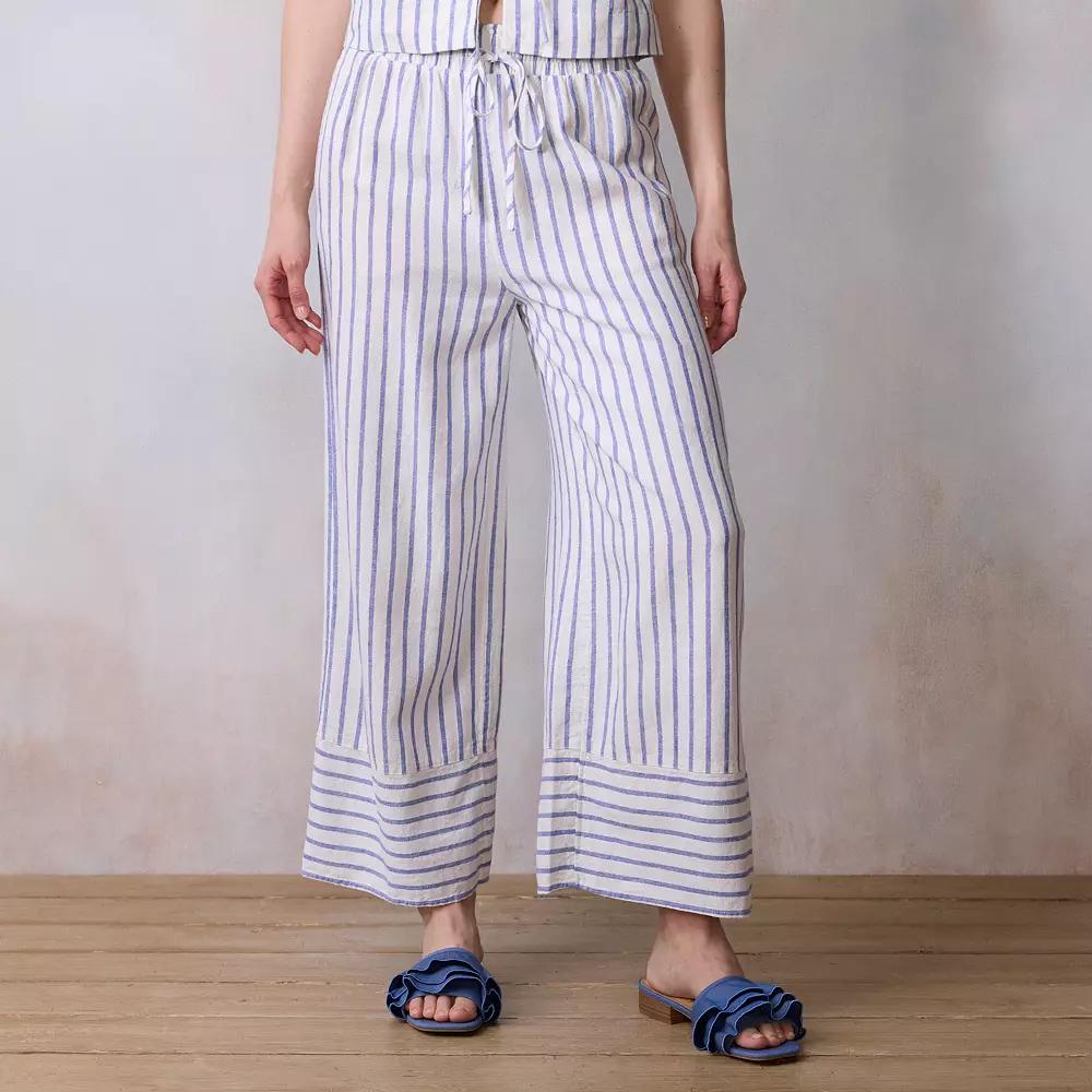 Petite LC Lauren Conrad Pull-On Soft Pants, Women's, Size: Small Petite, Blue Jodi Stripe Product Image