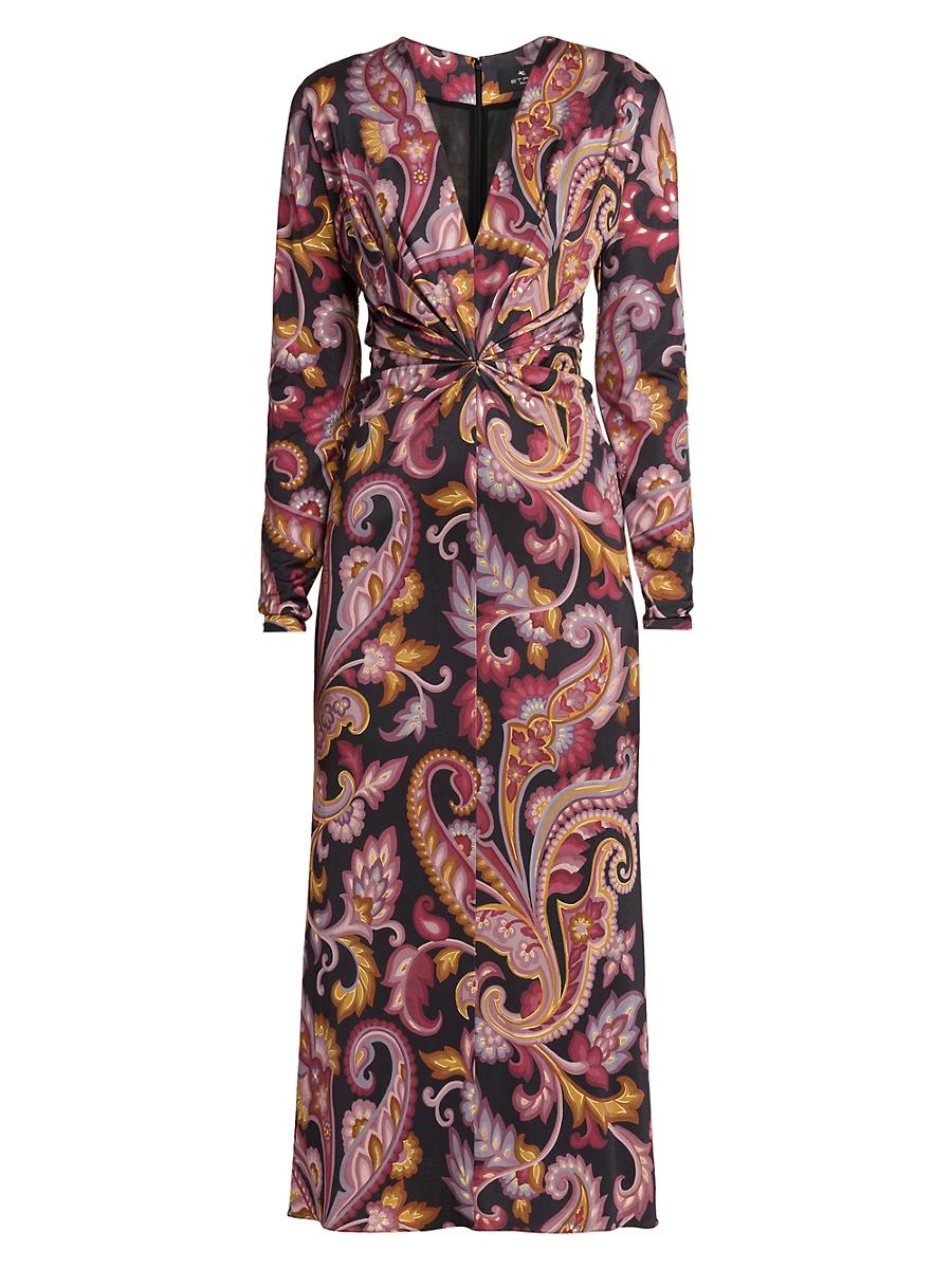 Womens Paisley Twist Midi-Dress Product Image
