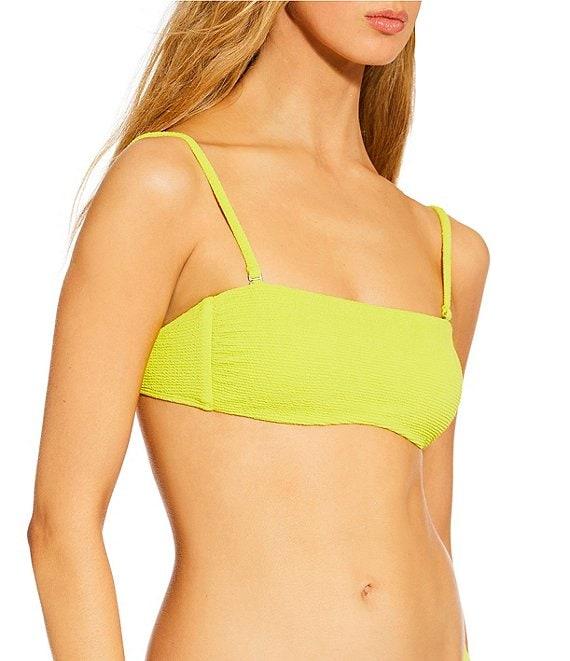 GB Solid Scrunchie Textured Tanga High Leg Hipster Swim Bottom Product Image