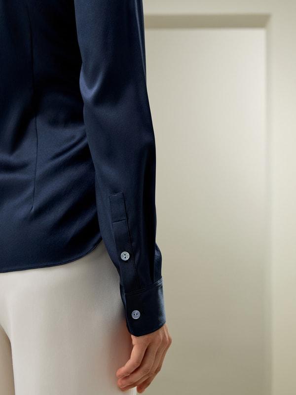 LILYSILK Silk Shirt Women - Black Natural Silk - Gorgeous Hidden Placket Tops XS Product Image